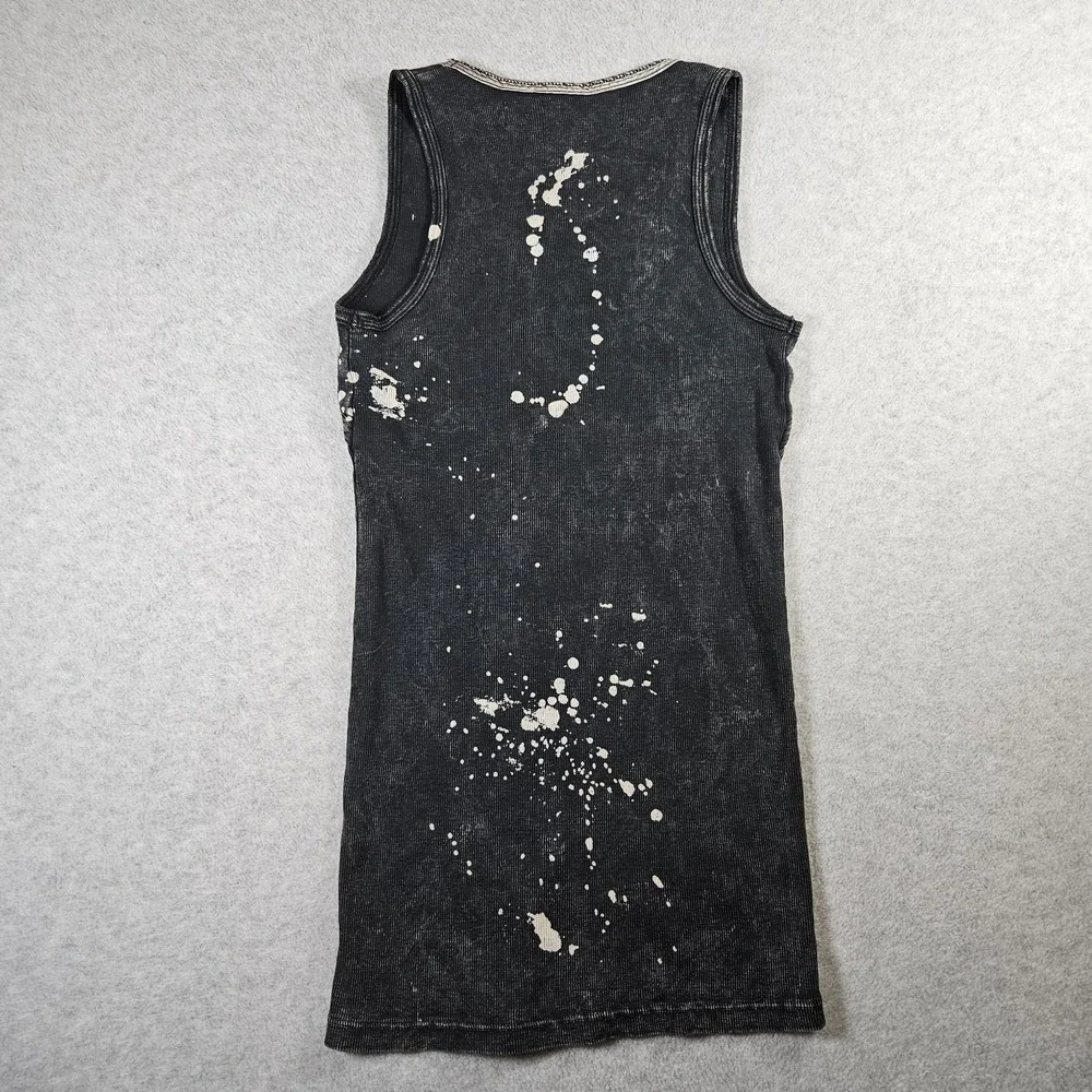 Salvage Womens VTG Y2k Affliction Style Grunge Thrashed Scoop Neck Tank Top Sz L - Picture 4 of 8